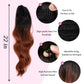 Long Drawstring Ponytail Hair Extension Wave 22 Inch Synthetic Fake Layered Pony Tail Hairpieces for Women