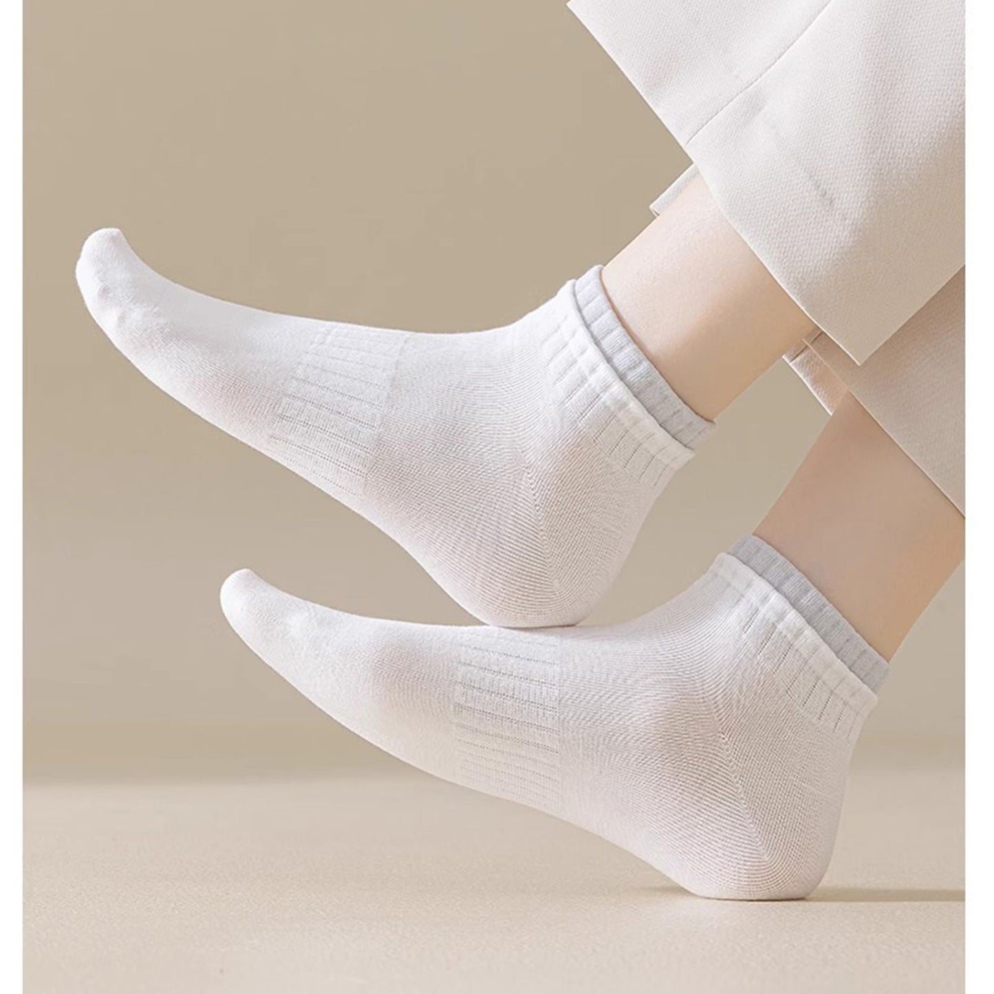 3-Pack Ribbed Ankle Socks with Contrast Color Cuffs Soft Cotton Stretch Design