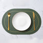 6 Piece Oval Faux Leather Placemat Set Waterproof Heat Resistant Table Mats
