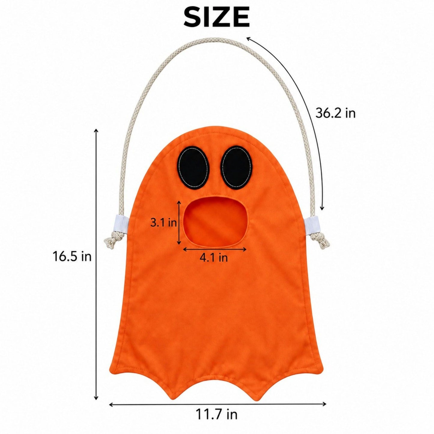 Halloween Ghost Trick or Treat Candy Bag with Shoulder Strap