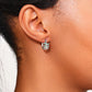 Women's Leaf - Shaped Hoop Earrings with Green Crystals