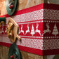 Christmas Patchwork Table Runner with Tassels for Holiday Dining Table Decor