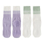 2-Pair Set Gradient Mid-Calf Grip Socks with Soft Seamless Toe and Anti-Slip Bottom for Yoga or Sneakers