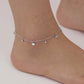 Dainty Heart Charm Anklet with Delicate Chain and Mini Accent Droplets for a Soft Feminine Touch and Lightweight Everyday Shine