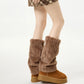 Plush Faux Fur Leg Warmers with Soft Textured Design and Cozy Stretch Fit for Layering Over Boots and Winter Outfits