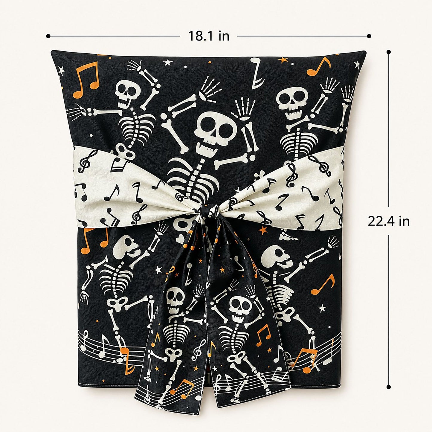 Halloween Dining Chair Back Cover with Decorative Bow