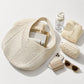 Crochet Knit Tote Bag Openwork Shoulder Bag with Heart Inspired Detail