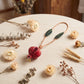 Pomegranate Bag Charm with Leaf Details and Loop Strap