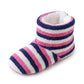Striped Fuzzy Slipper Boots  US 5-10.5