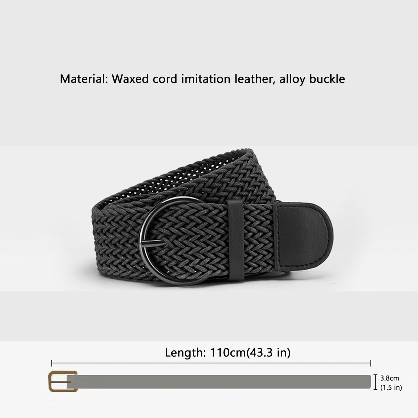 Chic Woven Womens Belt with Alloy Buckle