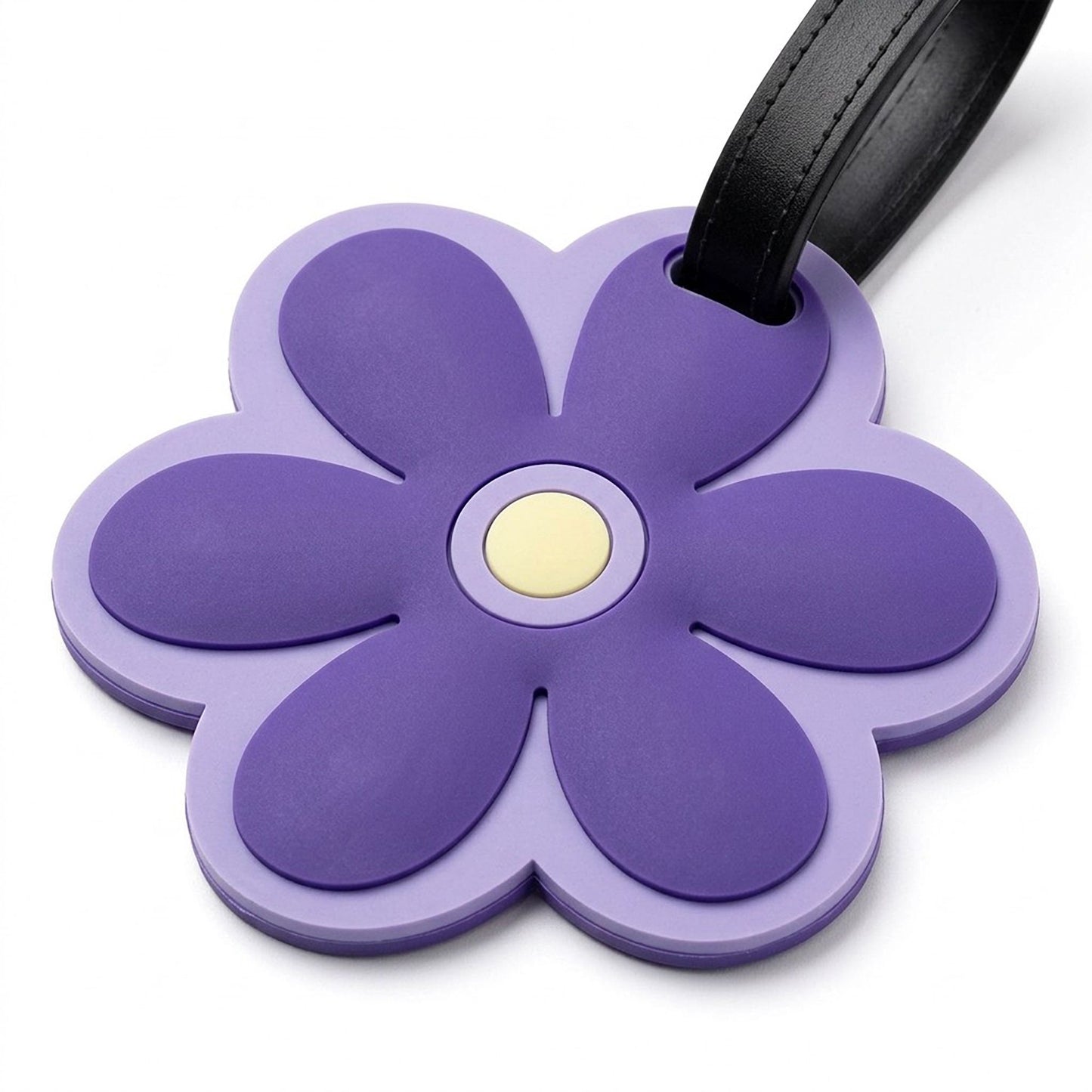 2 Pack Flower Shaped Luggage Tags with Attachment Straps
