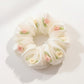 2pcs Sheer Organza Scrunchie with Embroidered Mini Roses and Soft Layered Design