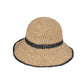Packable Crochet Straw Bucket Hat with Two-Tone Design Lightweight Summer Sun Hat for Beach Travel Hiking Outdoor Use