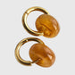 Women's Huggie Hoop Earrings with Gemstone Drop - Edgy Minimalist Statement Earrings