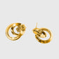 Women's Brass Interlocking Circle Earrings