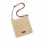 Textured Woven Crossbody Bag with Adjustable Strap Zip Closure and Slip Pocket