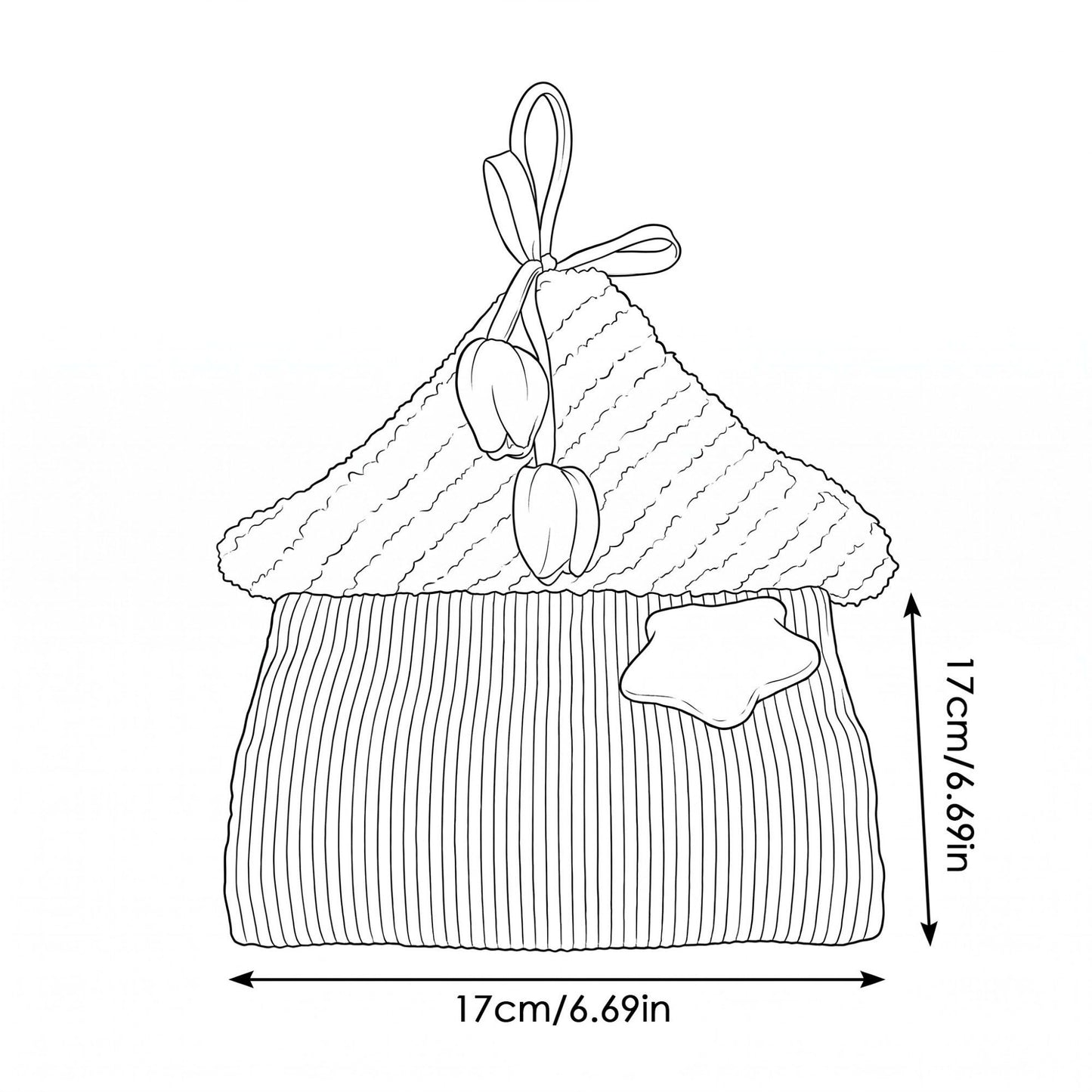 Hanging Tissue Holder House Shape Soft Fabric Tissue Dispenser
