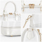 Clear PVC Mini Satchel Bag with Zipper Top and Detachable Chain Strap
