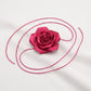 Single Satin Rose Fabric Wrap Waist Belt Adjustable Floral Statement Waist Jewelry 43.3in