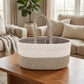 Woven Rope Storage Basket Organizer Bin Soft Cotton Basket for Nursery Shelves Closet Organization