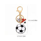 2 Pack Sports Ball Keychains with Gold Tone Clip Ring and Charm Accents
