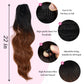Long Drawstring Ponytail Hair Extension Wave 22 Inch Synthetic Fake Layered Pony Tail Hairpieces for Women