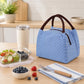 Insulated Striped Lunch Bag Reusable Soft Cooler Tote for Work School Picnic