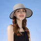 Roll Up Wide Brim Visor Sun Hat with Ponytail Hole and UV Protection Lightweight Packable Foldable Summer Cap
