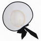 Women's Wide Brim Straw Hat with Braided Band and Contrast Bow Detail