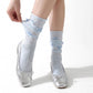4-Pair Balletcore Ribbon Bow Knee High Socks Set, Ruffled Cuff Long Socks