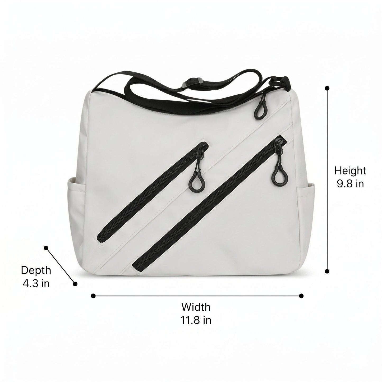 Large Nylon Crossbody Messenger Bag Adjustable Strap Multi Pocket Everyday Shoulder Bag