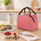 Insulated Striped Lunch Bag Reusable Soft Cooler Tote for Work School Picnic