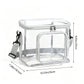 Clear PVC Lunch Tote Bag with Front Zipper Pocket, Top Handle and Removable Shoulder Strap