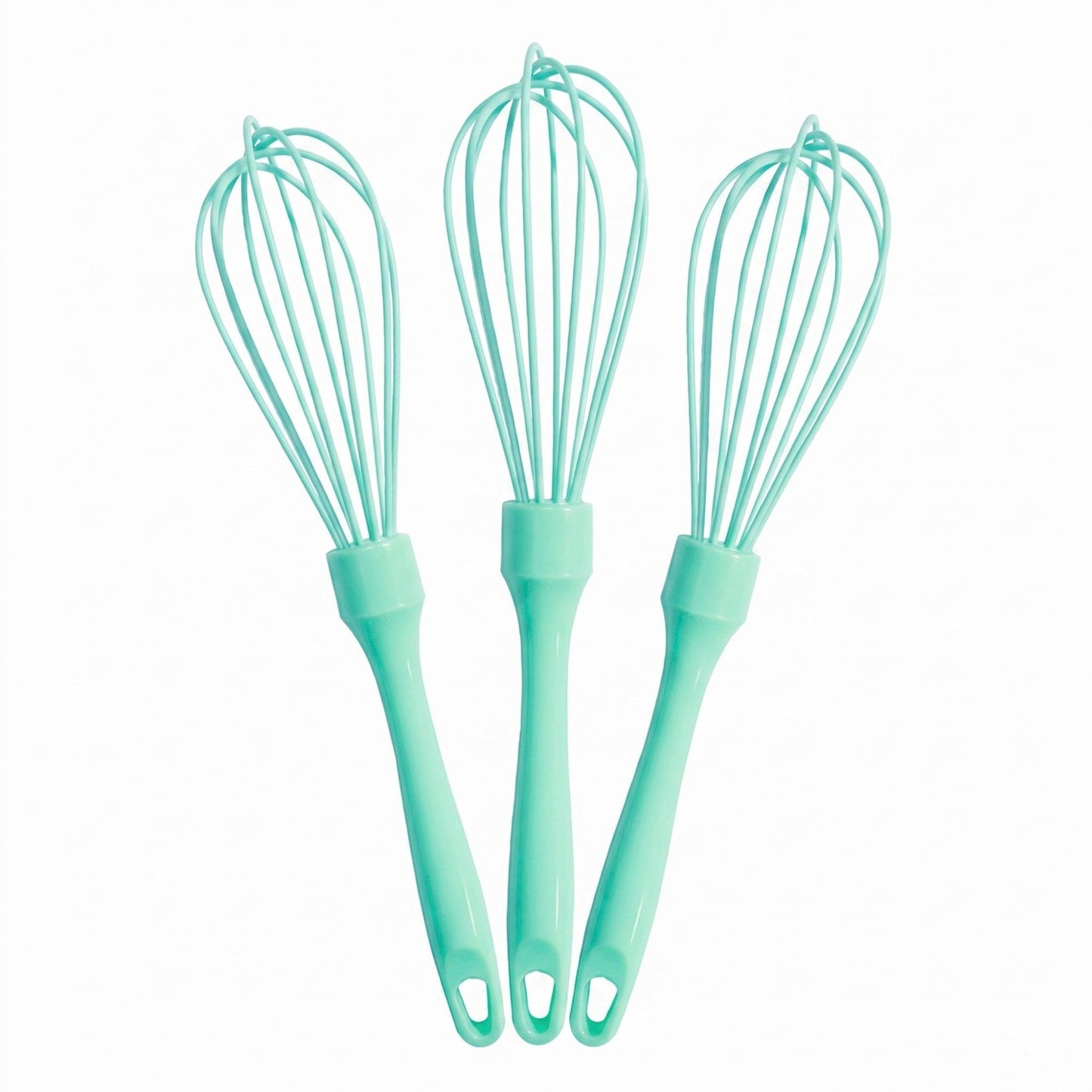 3-Piece Mini Silicone Whisk Set for Baking, Mixing and Kitchen Prep