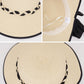 Women's Wide Brim Straw Hat with Braided Band and Contrast Bow Detail