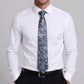 Men's Paisley Tie Gift Set with Matching Pocket Square Cufflinks and Silver Tie Clip