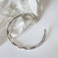 Women's Titanium Steel Wave Cuff Bracelet Adjustable Bangle for Casual & Dressy Styling