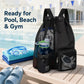 Mesh Swim Backpack with Drawstring Closure and Side Pockets