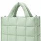 Quilted Puffer Tote Bag with Top Handles and Adjustable Crossbody Strap 11x10x5.5in