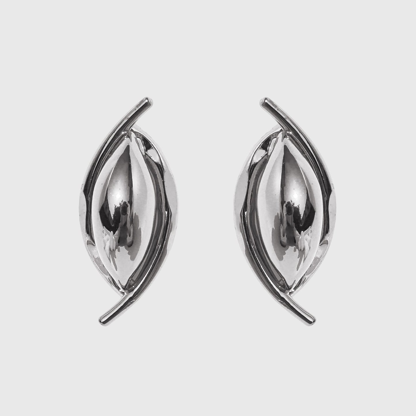 Women's 3D Oval Statement Earrings with 925 Silver Needles