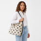 Polka Dot Hobo Shoulder Bag with Adjustable Strap and Front Pocket