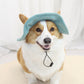 Pet Corduroy Sun Hat with Wide Brim Adjustable Chin Strap Soft Lightweight Outdoor Hat for Cats and Dogs