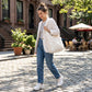 Fringe Hobo Tote Bag with Textured Design and Shoulder Handle