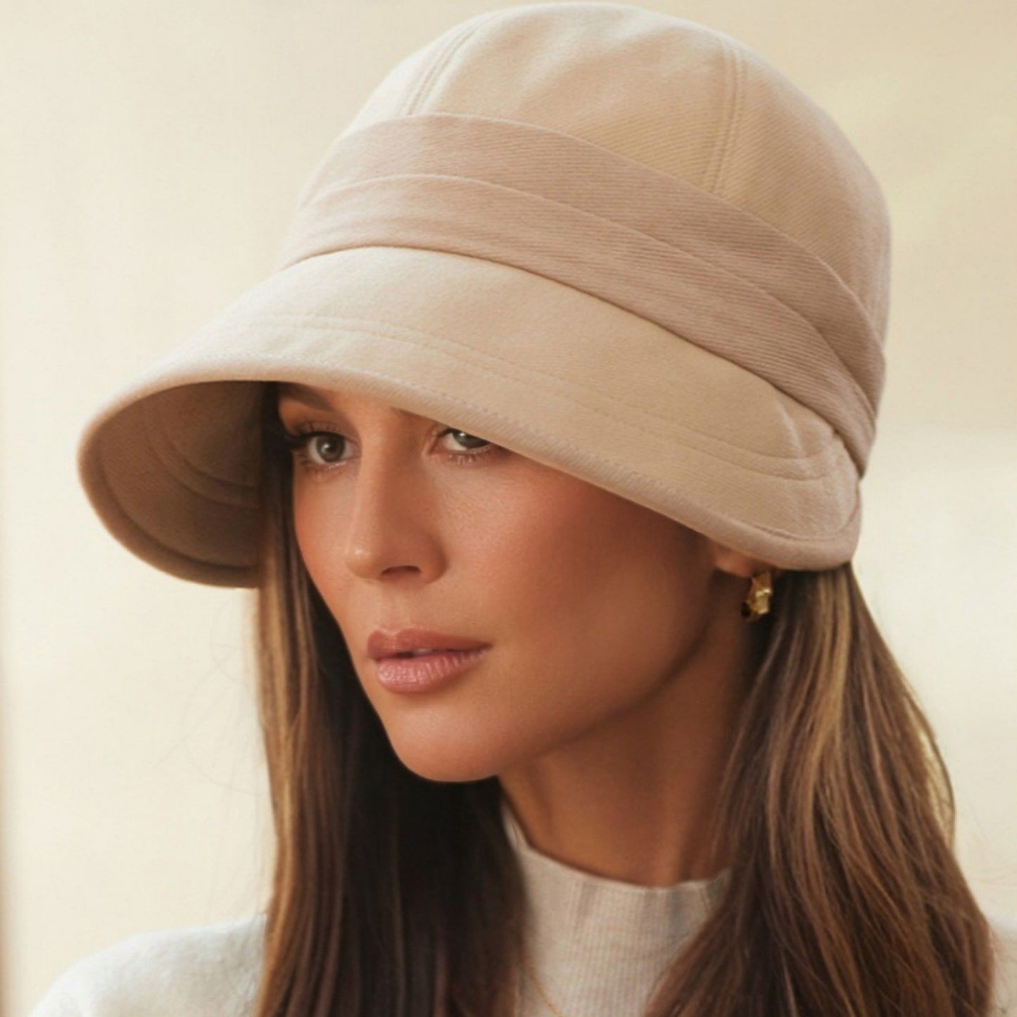 Wide Brim Bucket Hat with Contrast Band and Structured Design