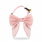 Pet Bow Collar Soft Adjustable Satin Bow Tie with Bell Detail Elegant Neck Accessory