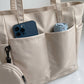 Large Capacity Tote Bag with Zip Closure Spacious Shoulder Bag Lightweight Daily Bag