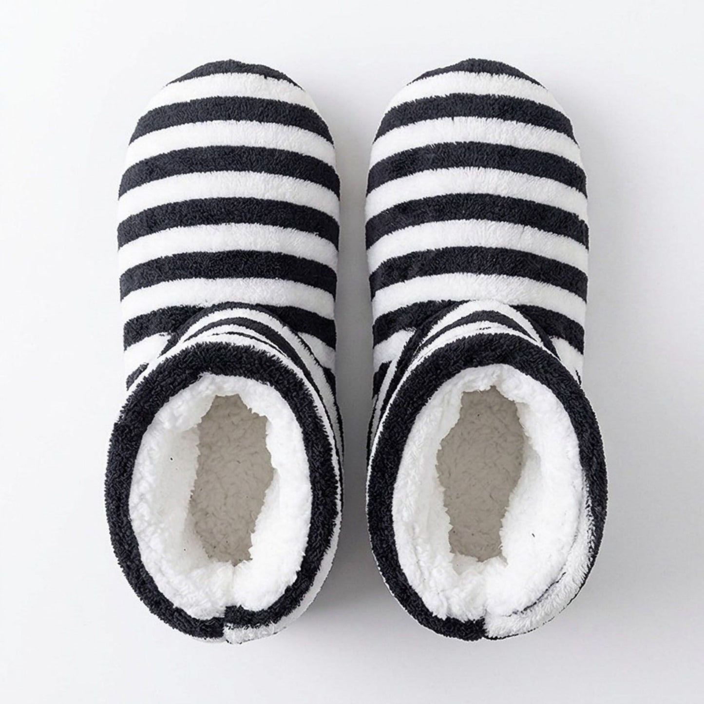 Striped Fuzzy Slipper Boots  US 5-10.5
