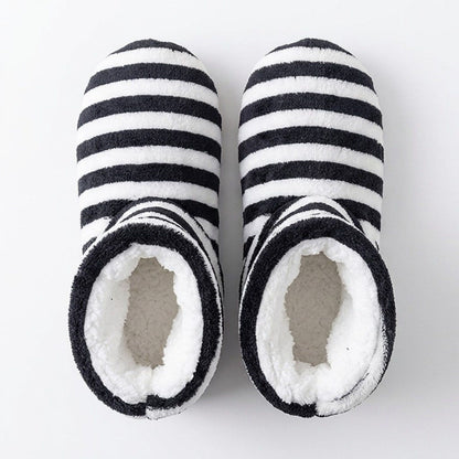 Striped Fuzzy Slipper Boots  US 5-10.5