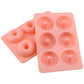 2-Piece Silicone Donut Baking Mold with 6 Round Ring Cavities