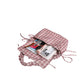 Plaid Shoulder Bag with Ruched Strap and Bow Detail